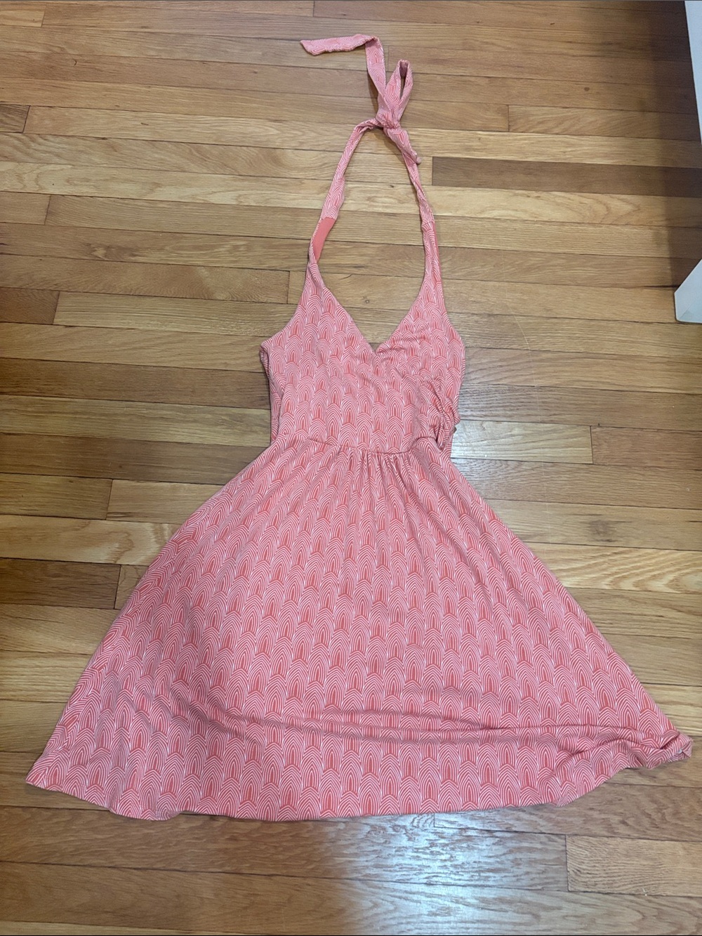 Boden Halter Neck Coral Print Summer Dress